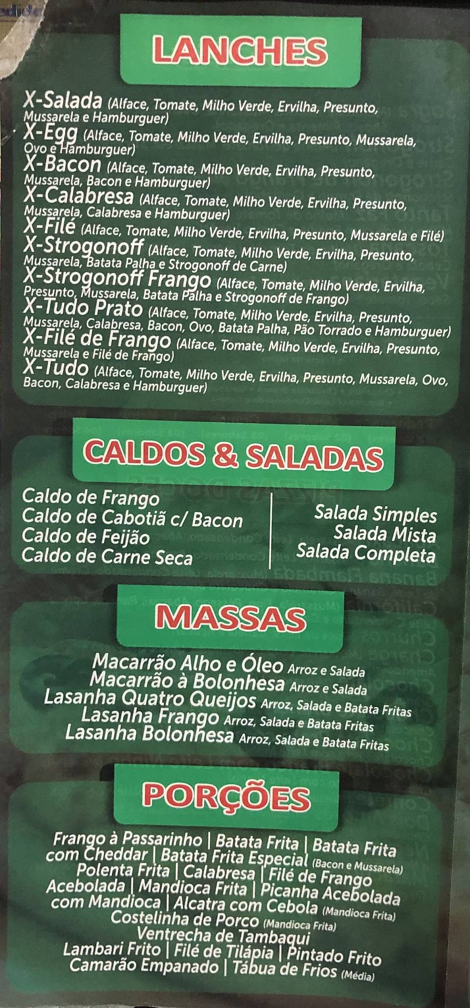Pizzaria e Choperia Texas cardápio