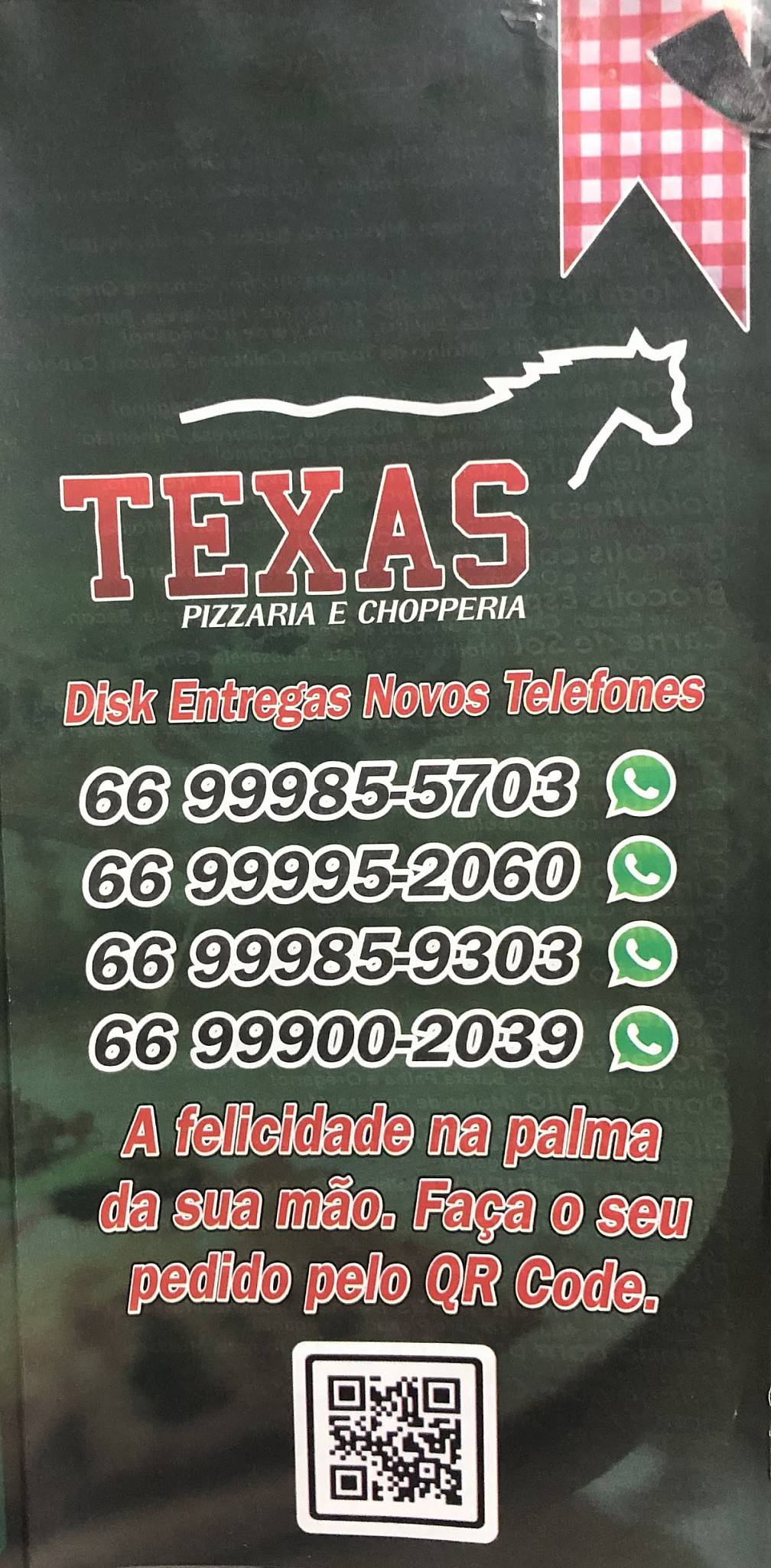 Pizzaria e Choperia Texas cardápio