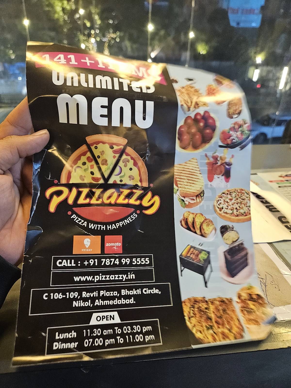 Pizzazzy menu