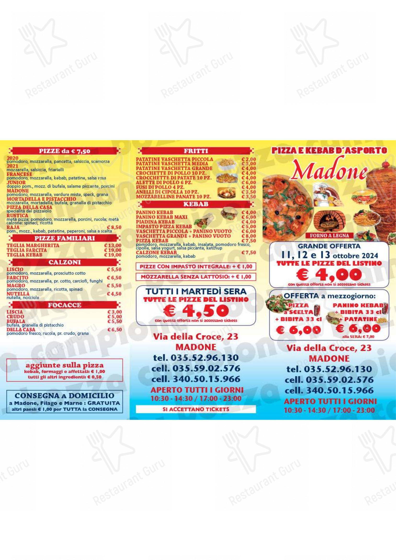 Menu di Pizzeria - Menu