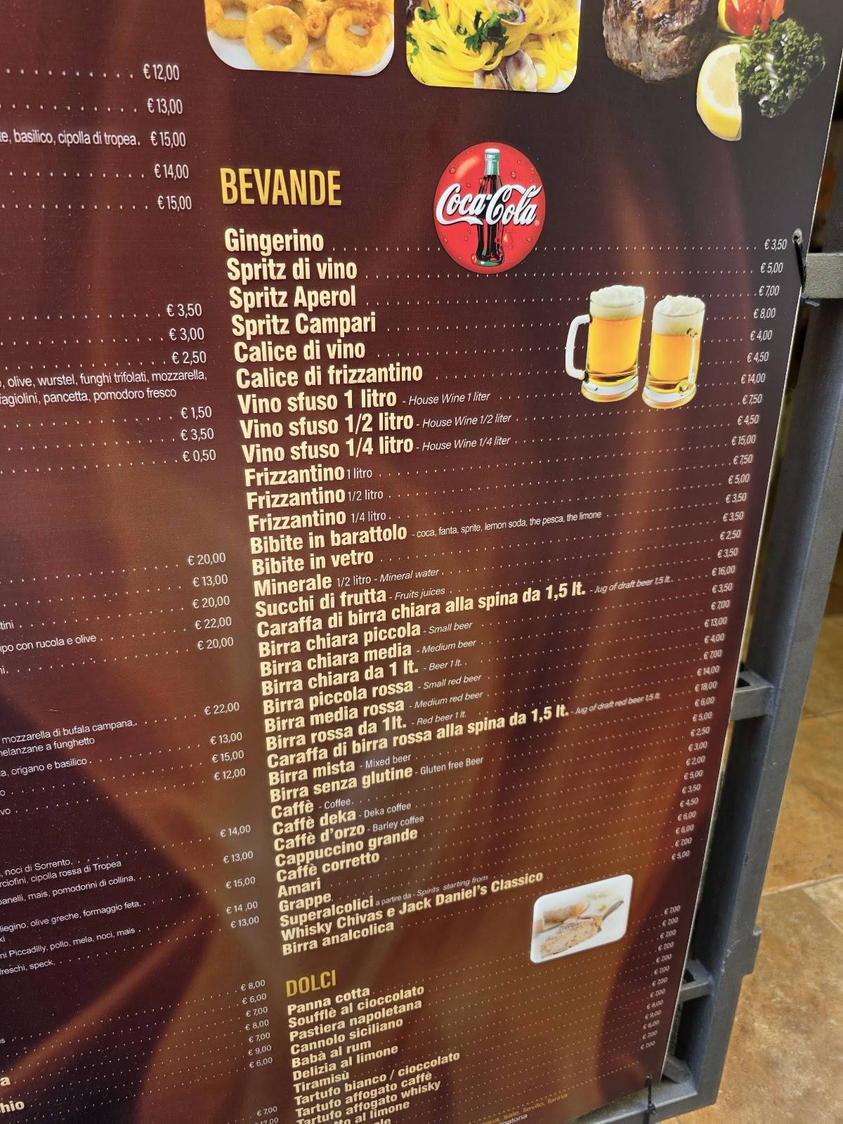 Menu di Pizzeria Anema e Core Trieste 