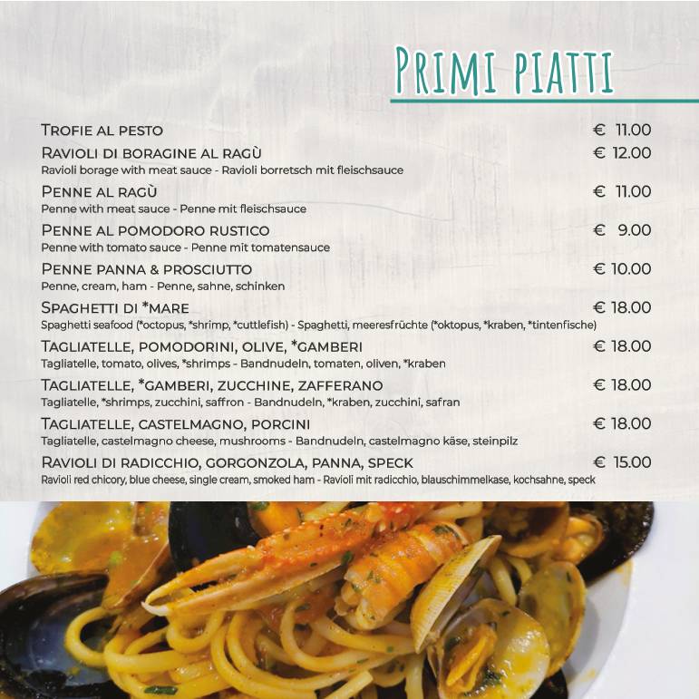 Menu di Pizzeria Avana 