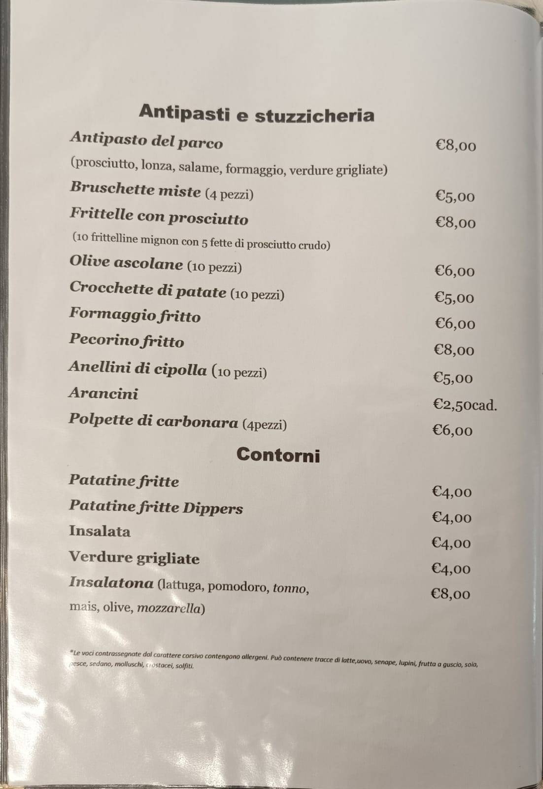Menu di Pizzeria-Braceria da Romano 