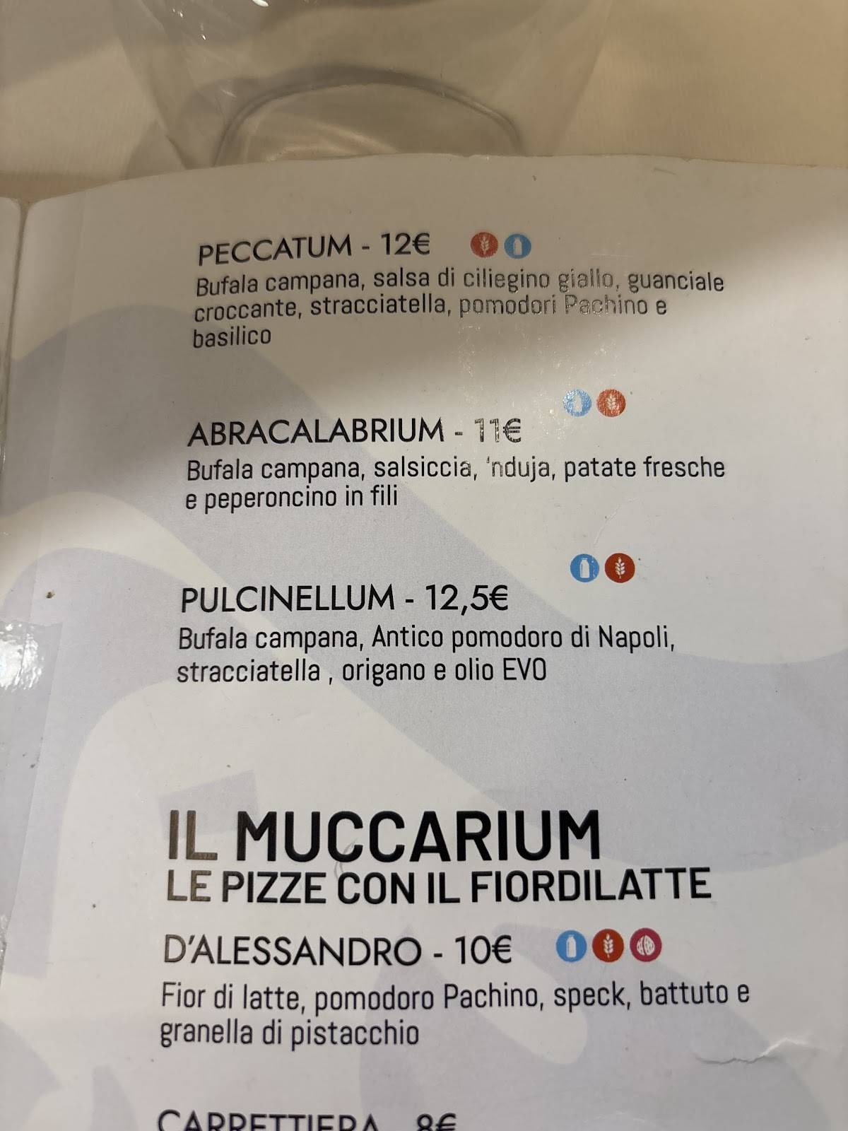 Menu di Pizzeria Bufalarium - Via Strinella 