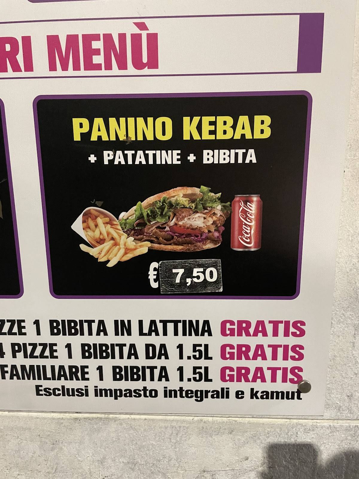 Menu di Pizzeria Charlie Brown 