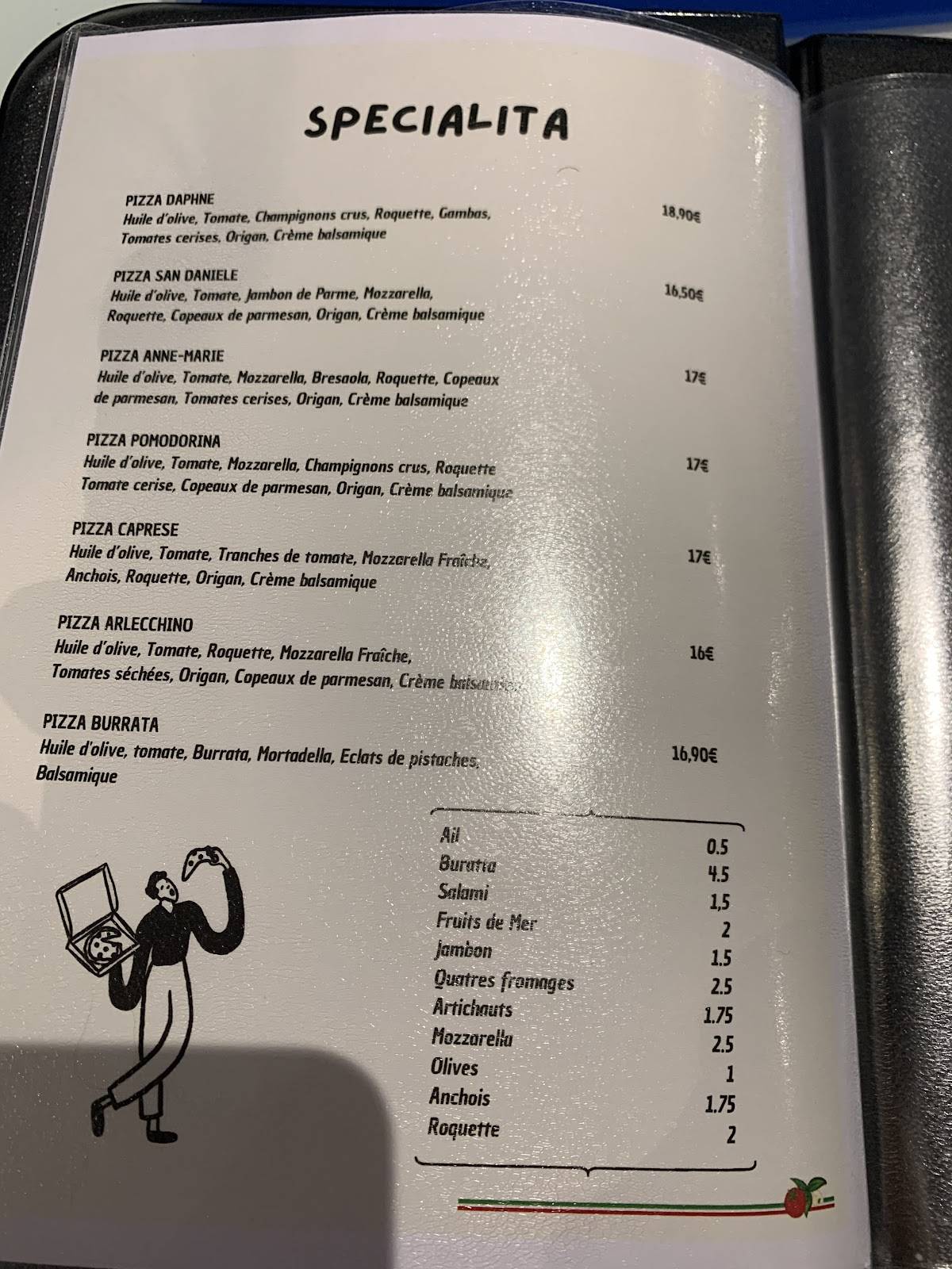 Menu de Chez Giova
