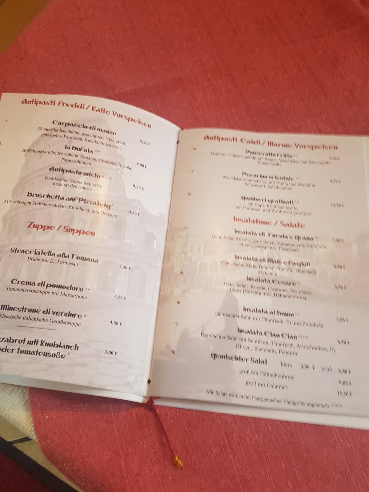Menu de Pizzeria Ciao Ciao