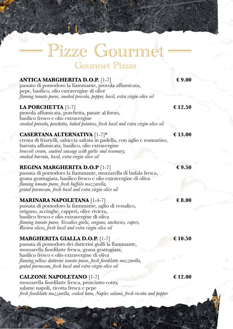 Menu di Pizzeria Grume Milano