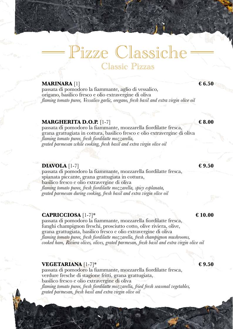 Menu di Pizzeria Grume Milano