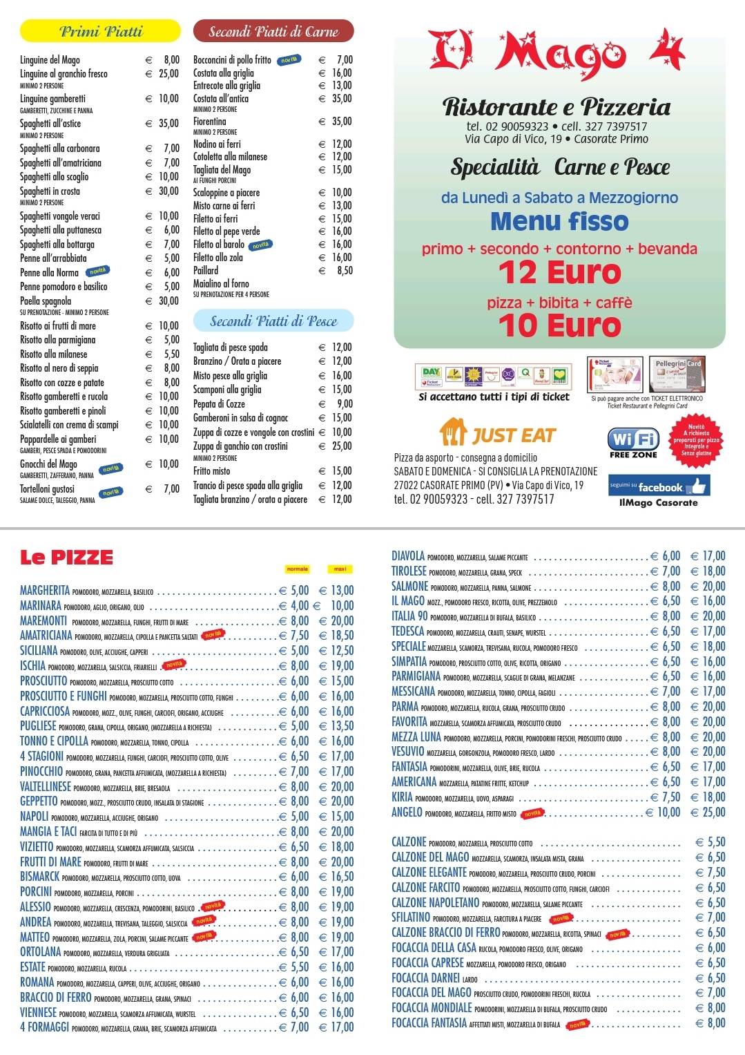 Menu di Pizzeria Il Mago 4 