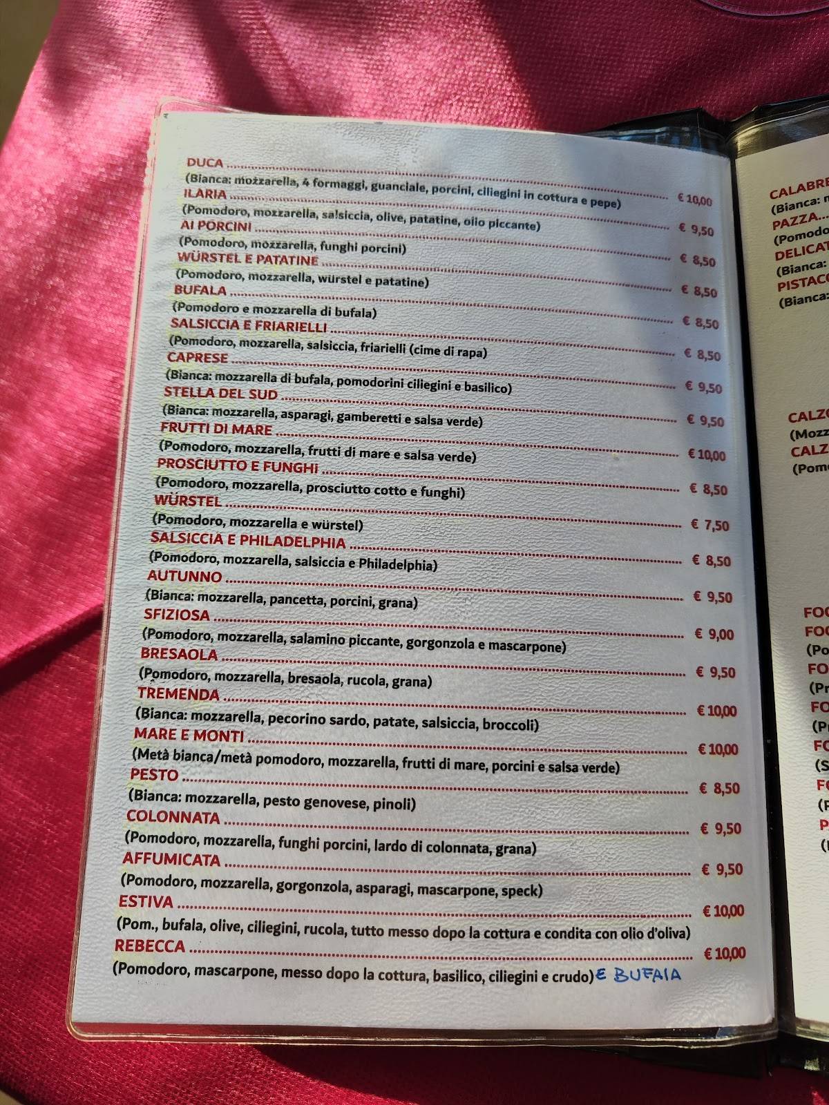 Menu di Pizzeria Il Principe della Pizza 