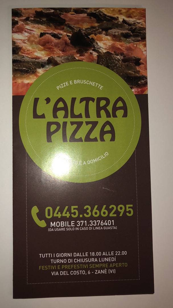 Menu di L'Altra Pizza 