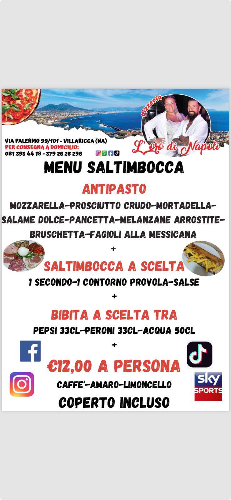Menu di Pizzeria L'Oro di Napoli 
