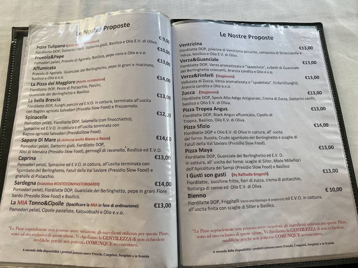 Menu au L'Ottavo Nano (solo Pizza) pizzeria, Brescia, image size:1200x900