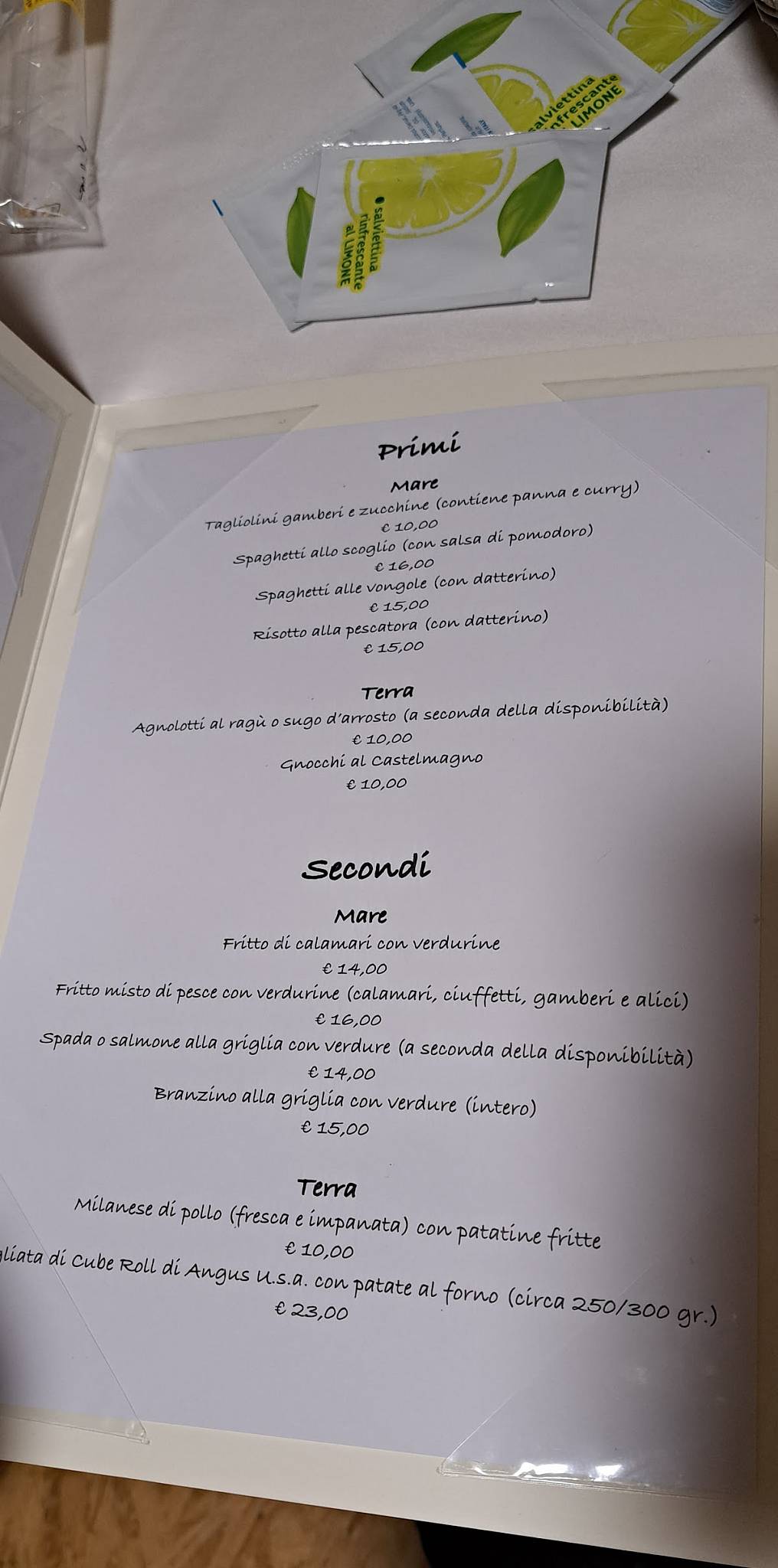Menu di La Riviera 