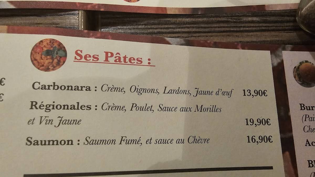 Menu de Le Casta