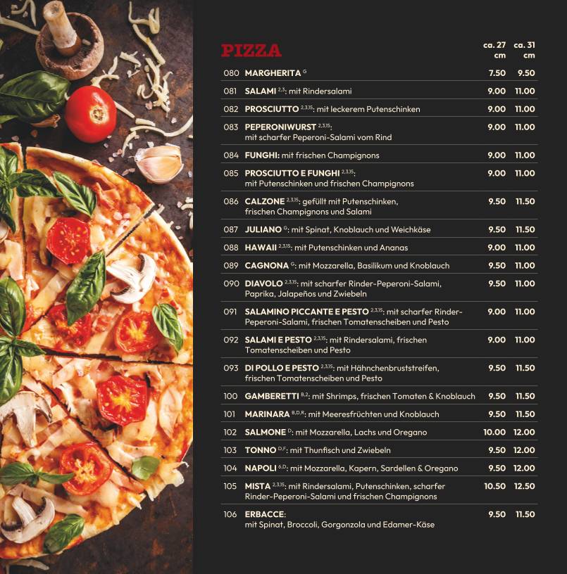 Menu de Pizzeria Libretto Rodgau