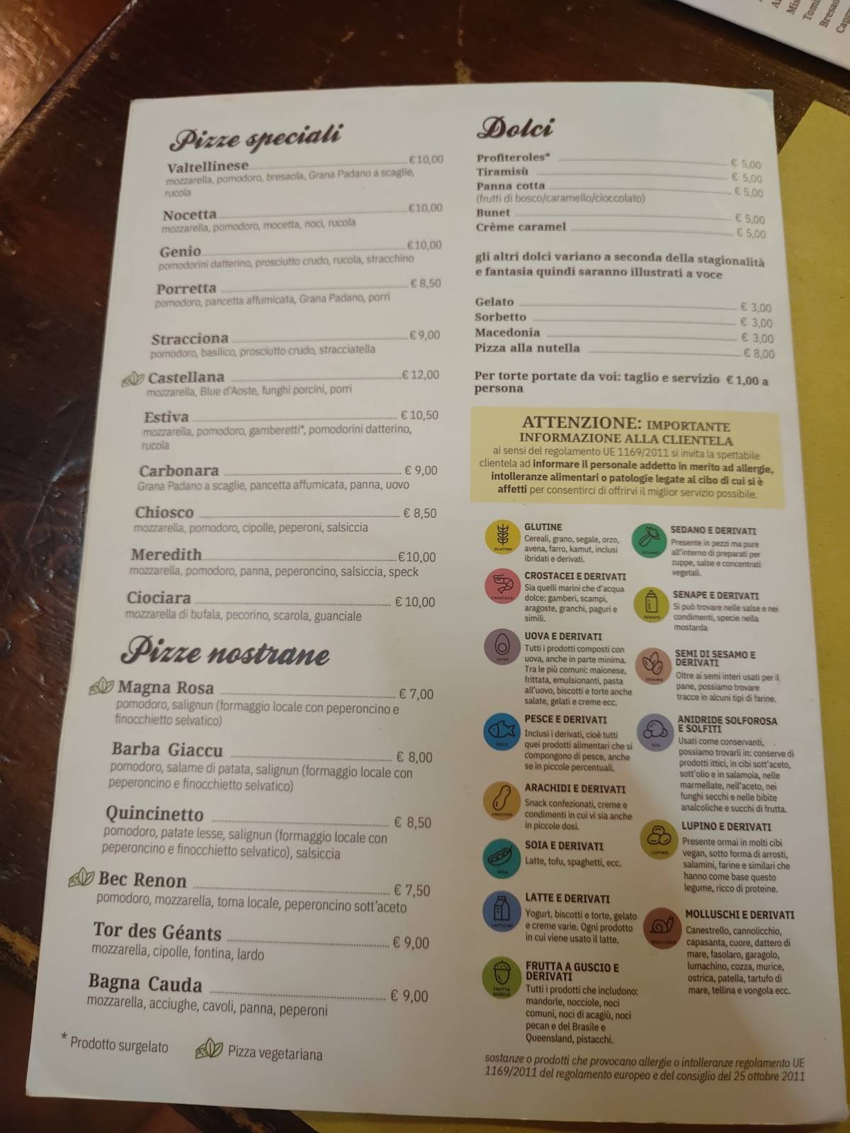 Menu di Pizzeria Magna Rosa 