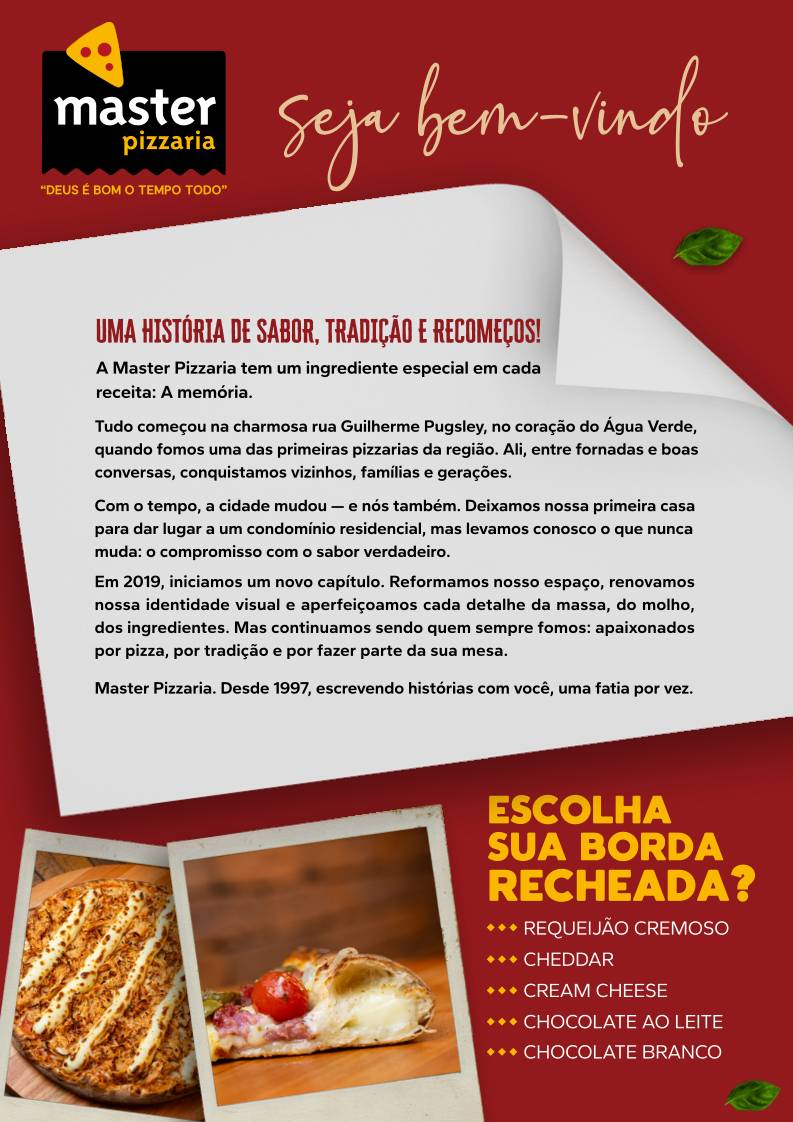 Master Pizzaria cardápio