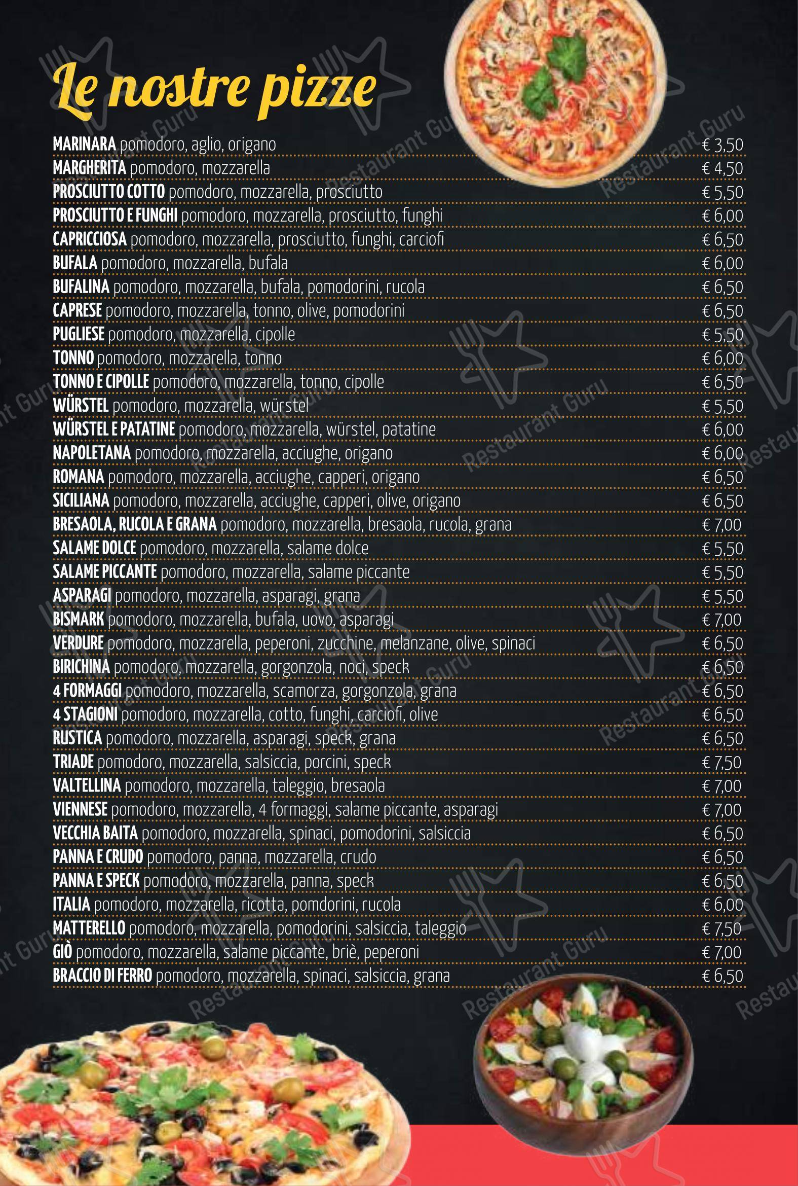 Menu di Pizzeria Il Matterello - Menu