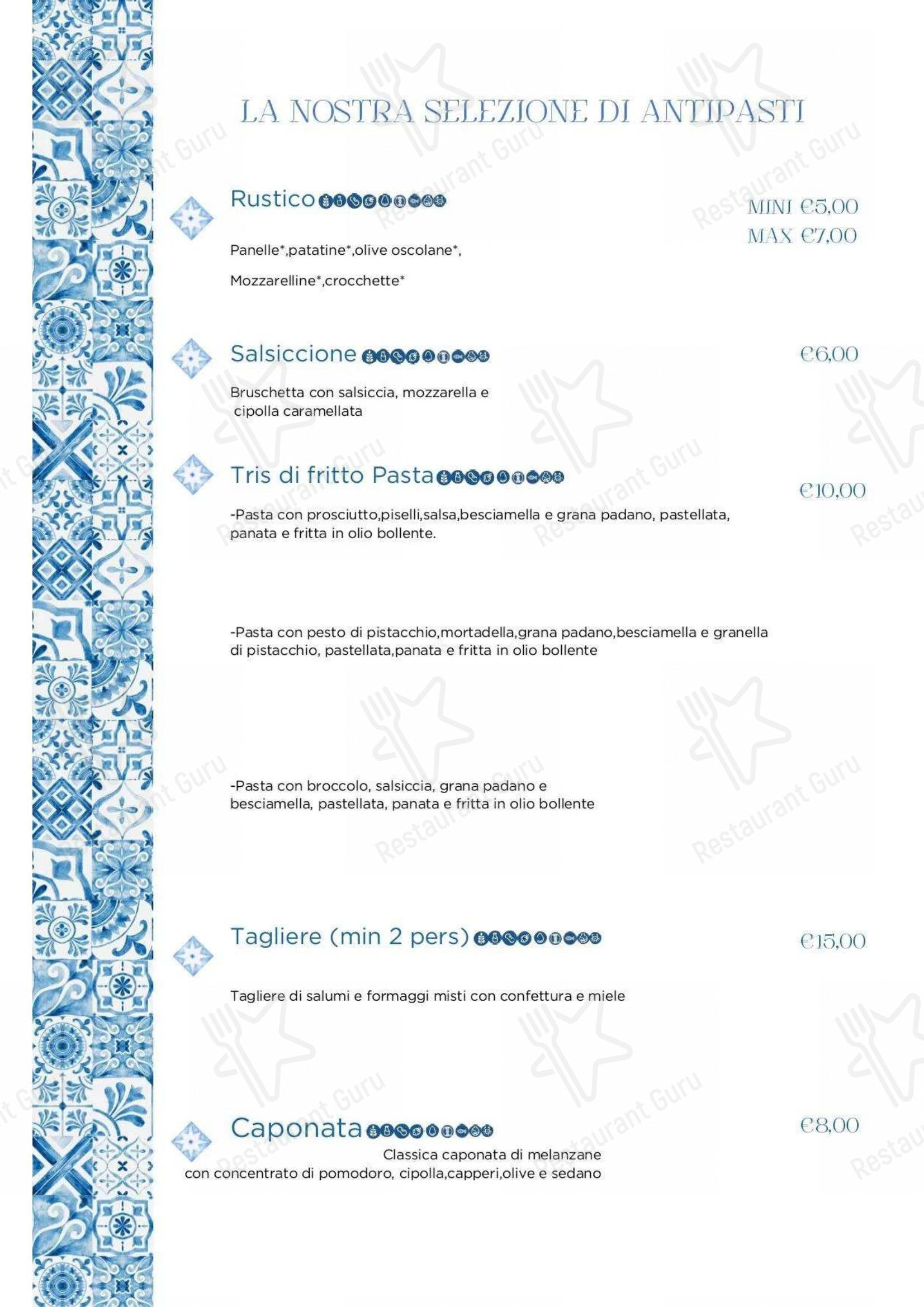 Menu per Pizzeria Mediterranea di Verderame Simona ristorante