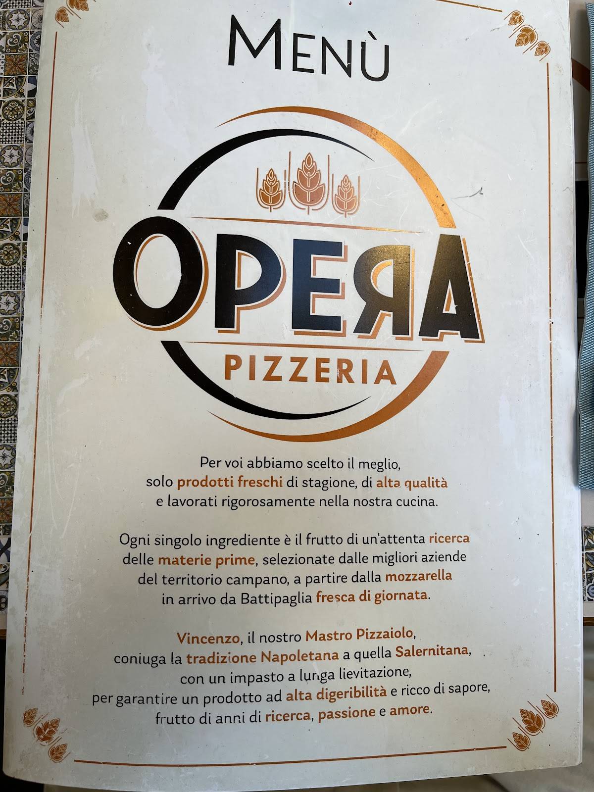 Menu di Pizzeria Opera 
