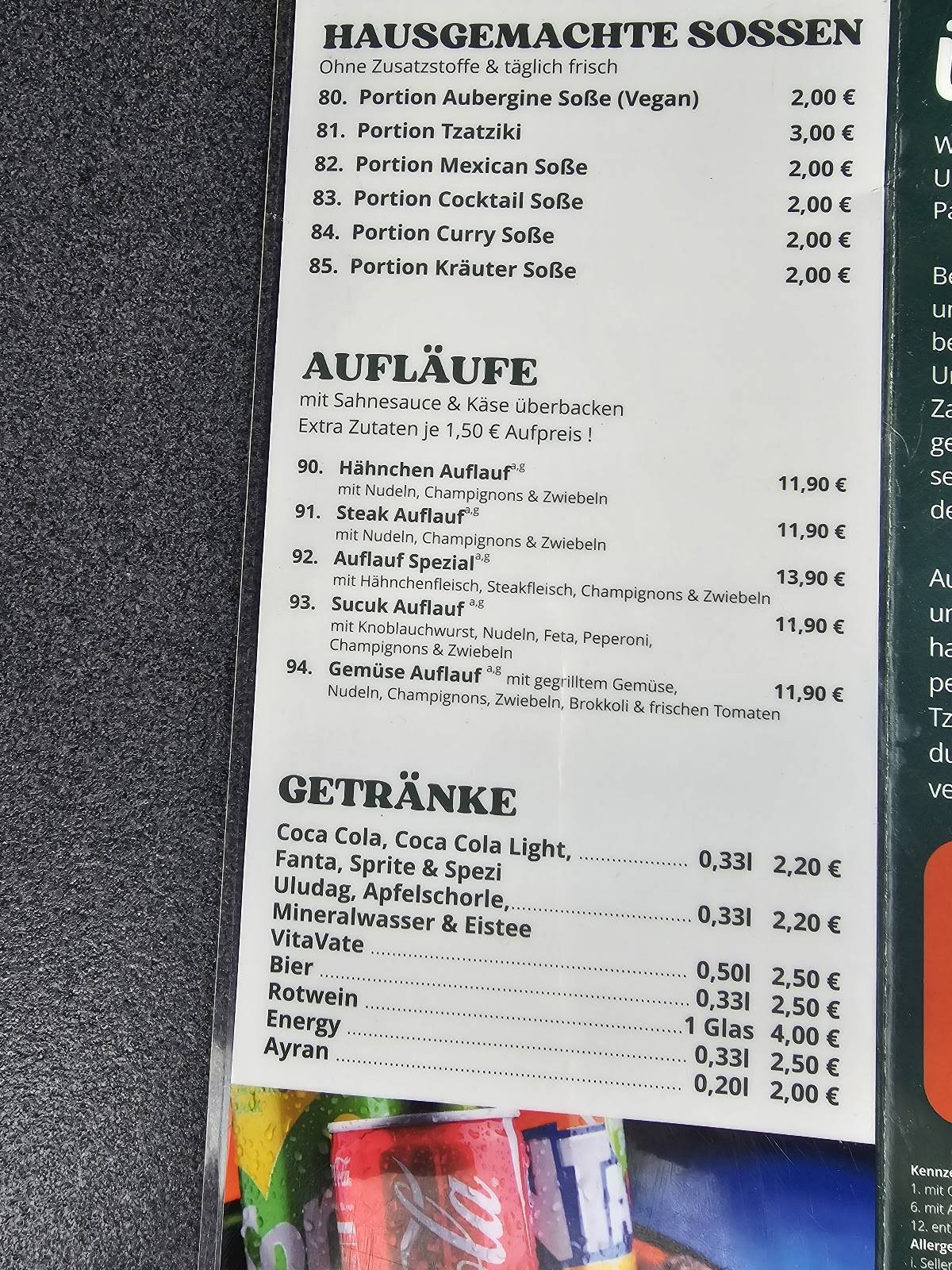 claus catering bad zwischenahn speisekarte