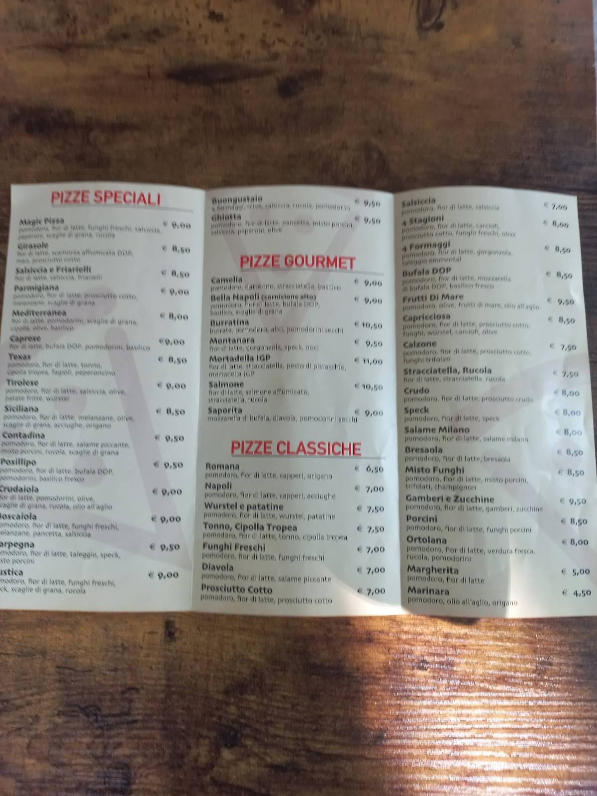 Menu di Pizzeria Peperosso 