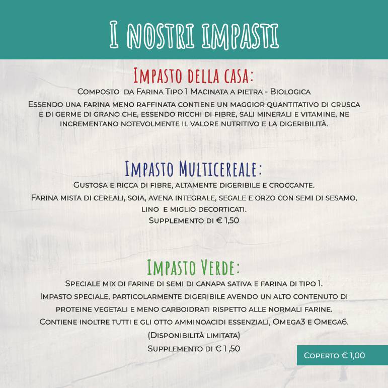 Menu di Pizzeria Avana 