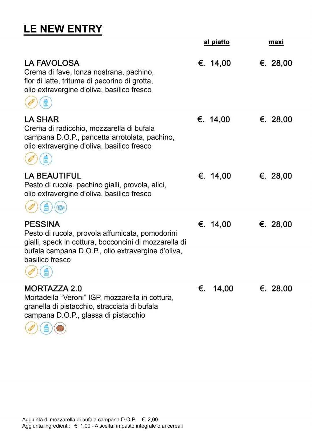 Menu di Pizzeria California 