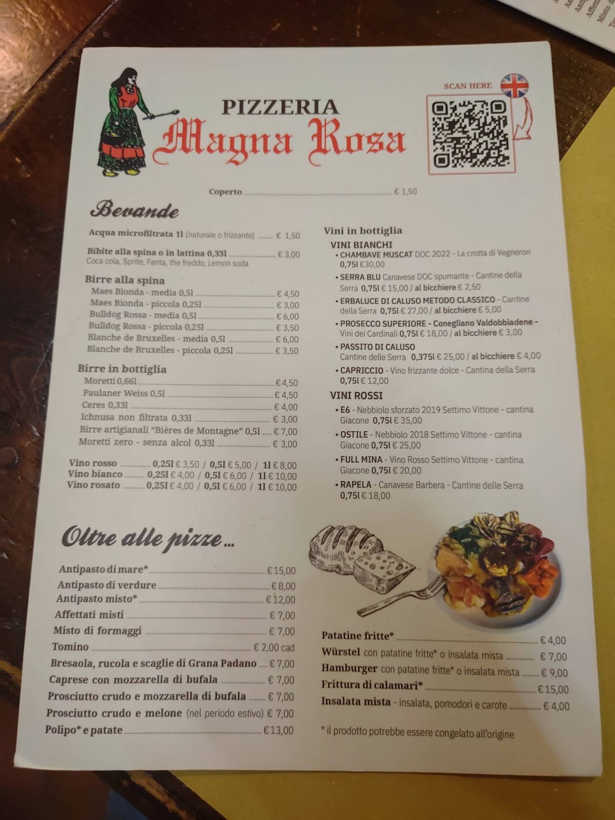 Menu di Pizzeria Magna Rosa 