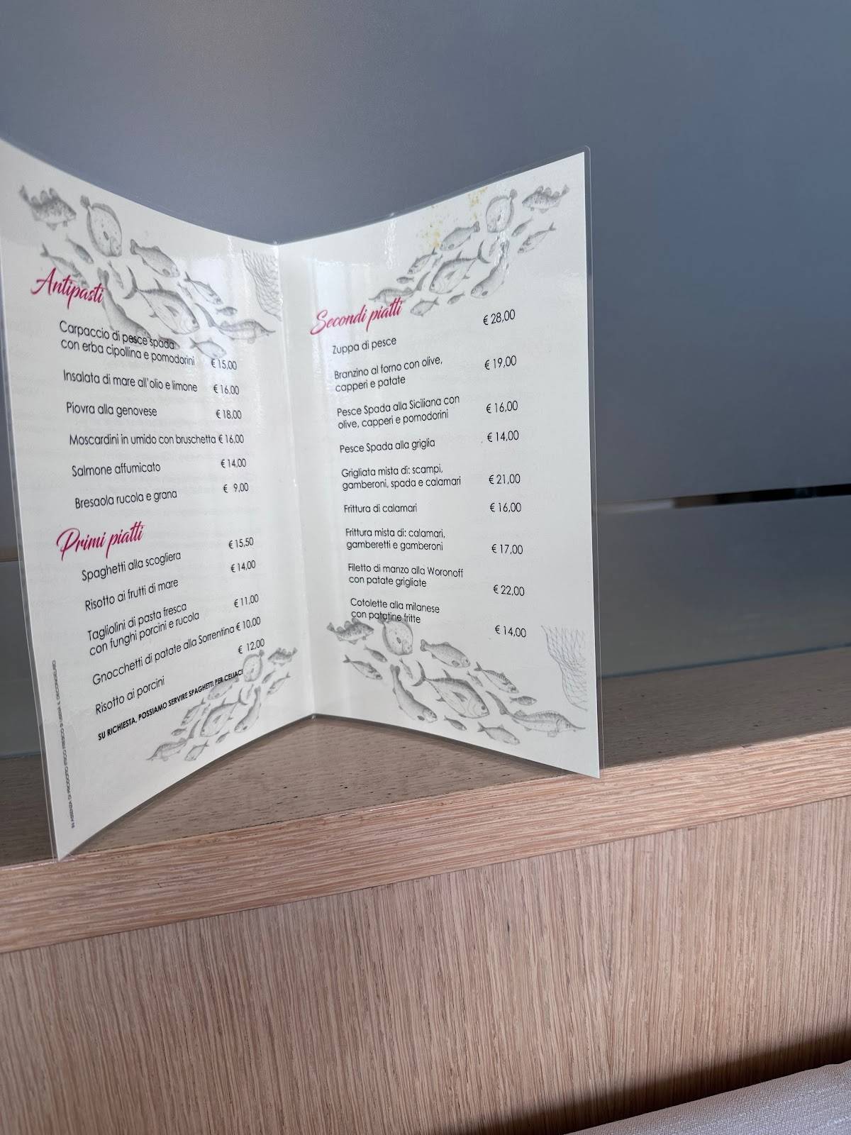 Menu di Pizzeria Ristorante Giardino 