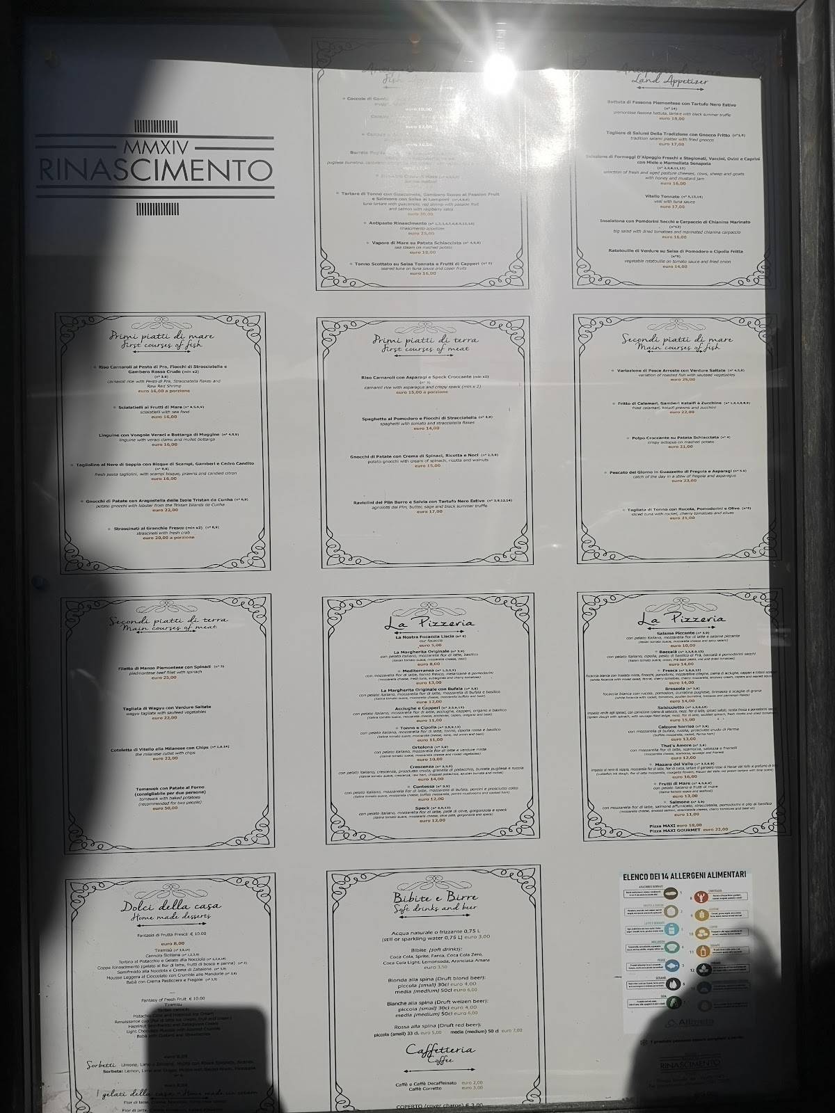 Menu di Ristorante Rinascimento 