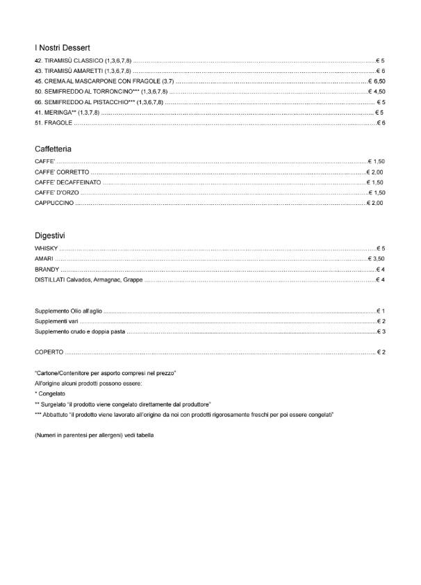 Menu di Pizzeria Ristorante Da Mimmo 
