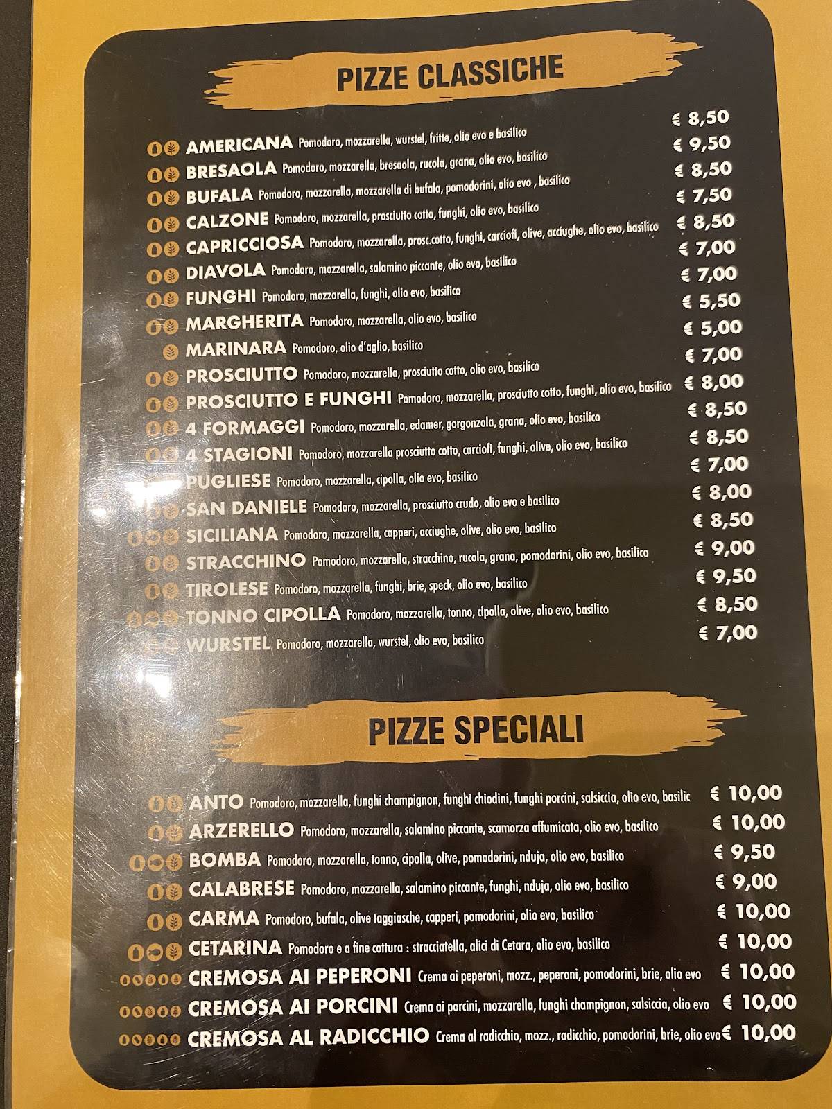 Menu di Pizzeria Ristorante SCUFIOT M&C Sottomarina 