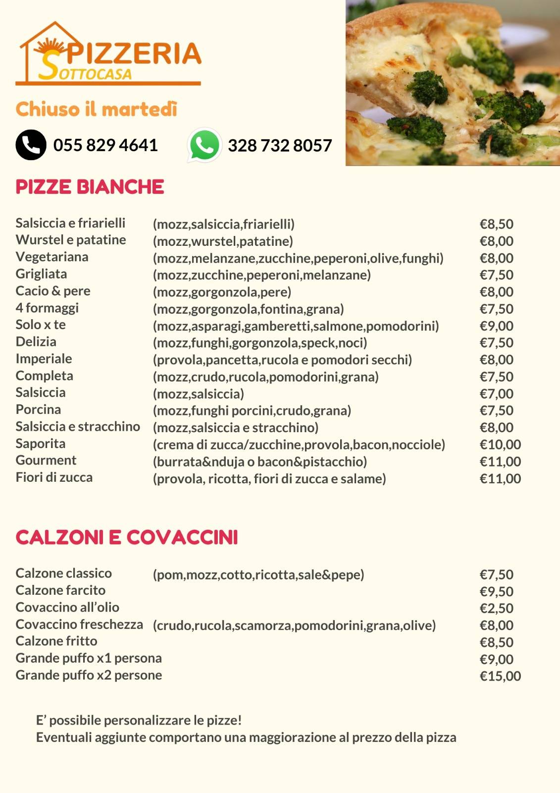 Menu di Pizzeria Sottocasa 