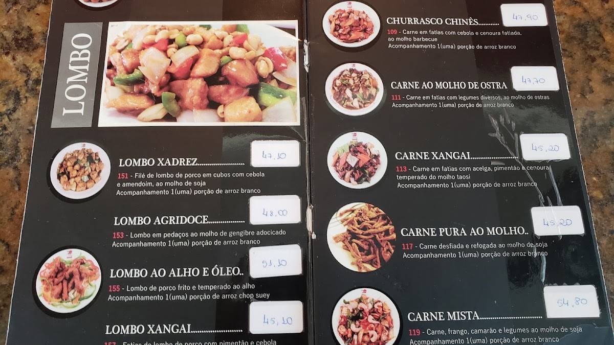 China Norte cardápio