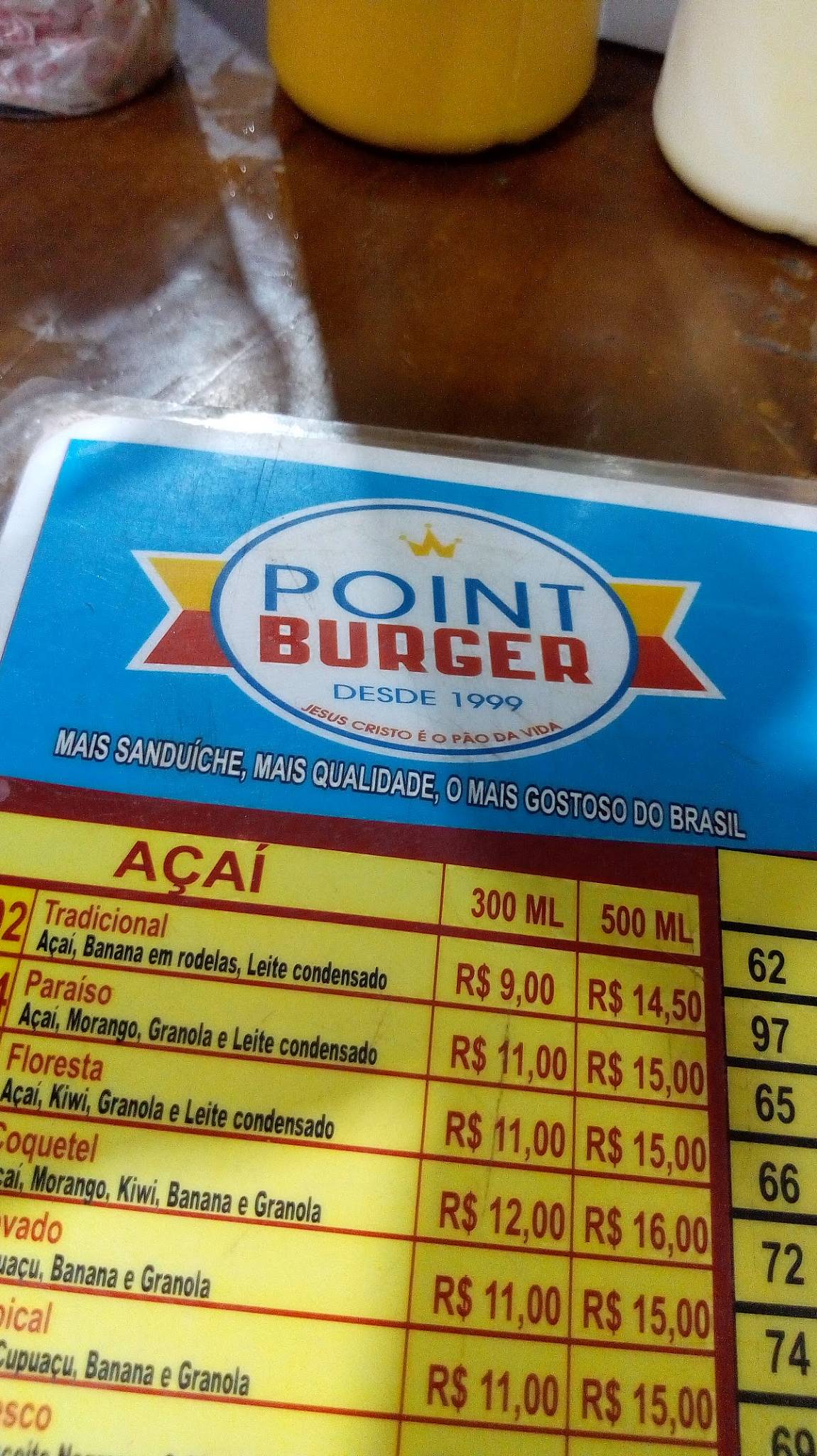 Point Burg cardápio