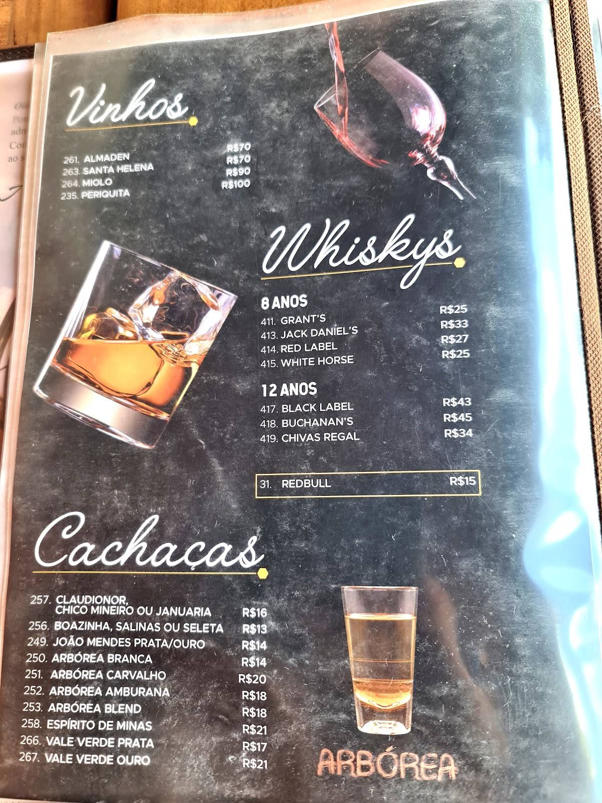 Pompeu e Pompéia cardápio