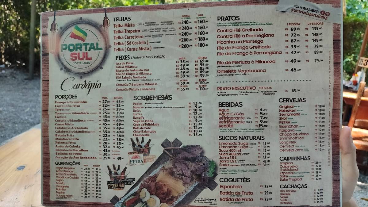 Portal Sul Costelaria cardápio
