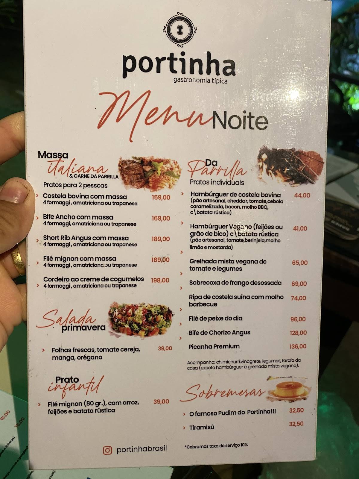 Portinha Gastronomia Arraial cardápio