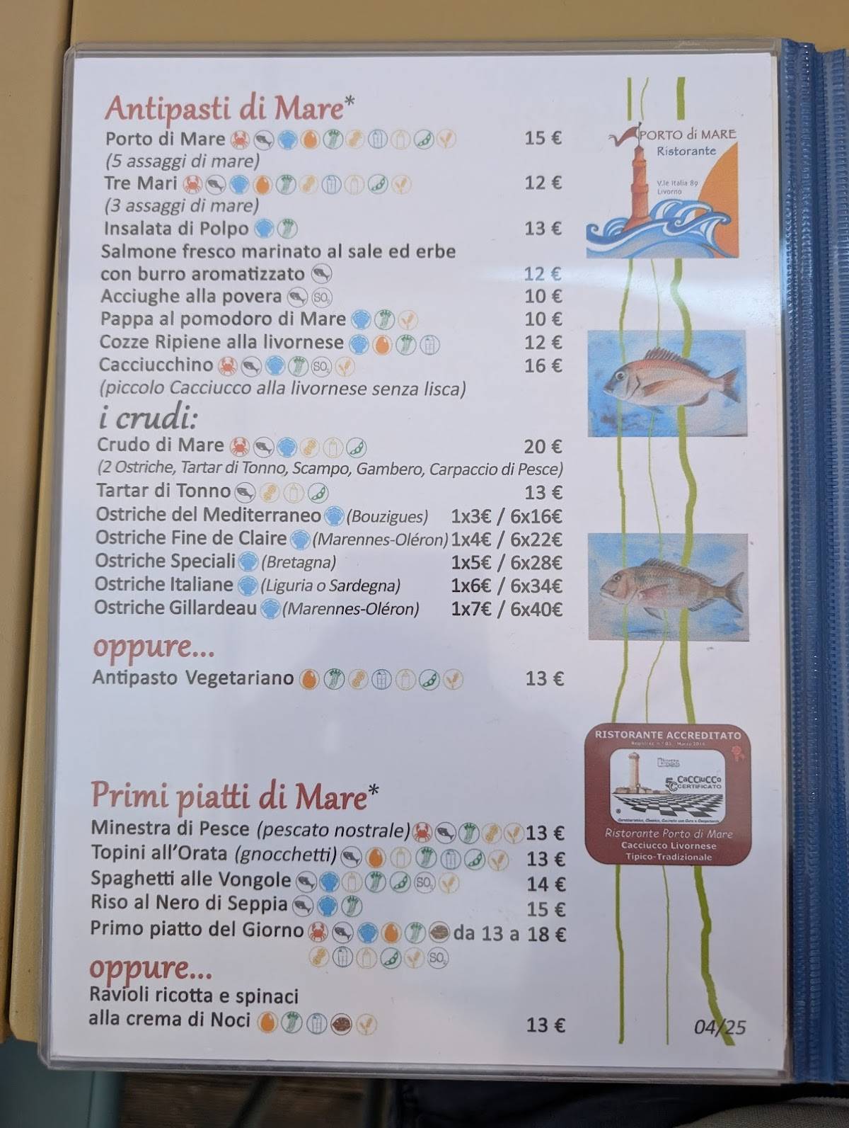 Menu di Porto di Mare 