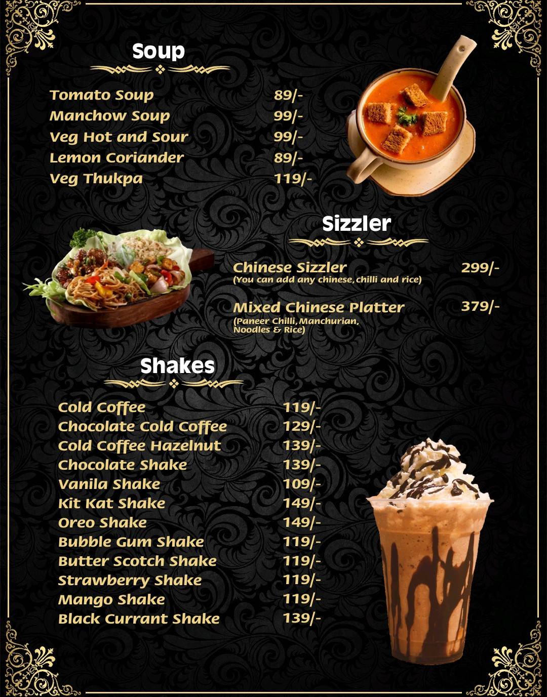 Premium Delight cafe menu