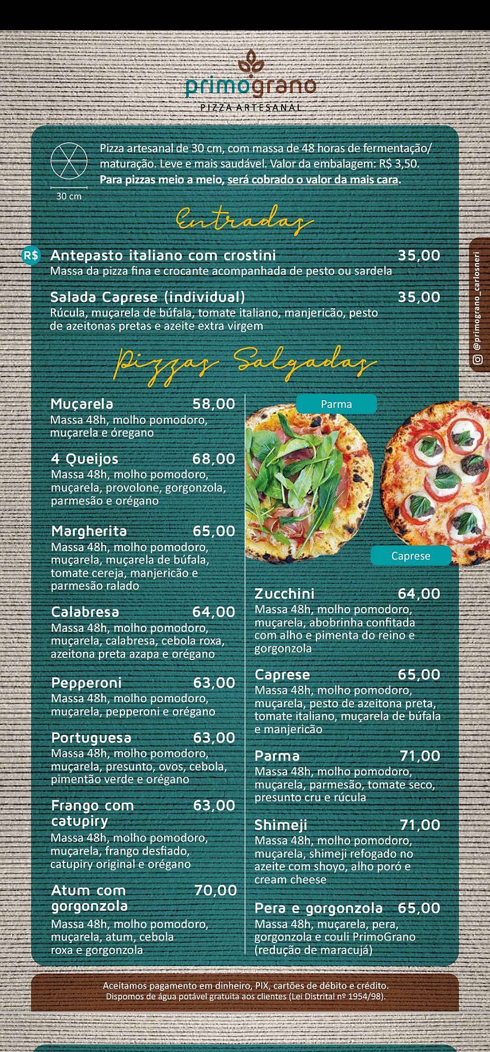 PrimoGrano Pizzaria cardápio