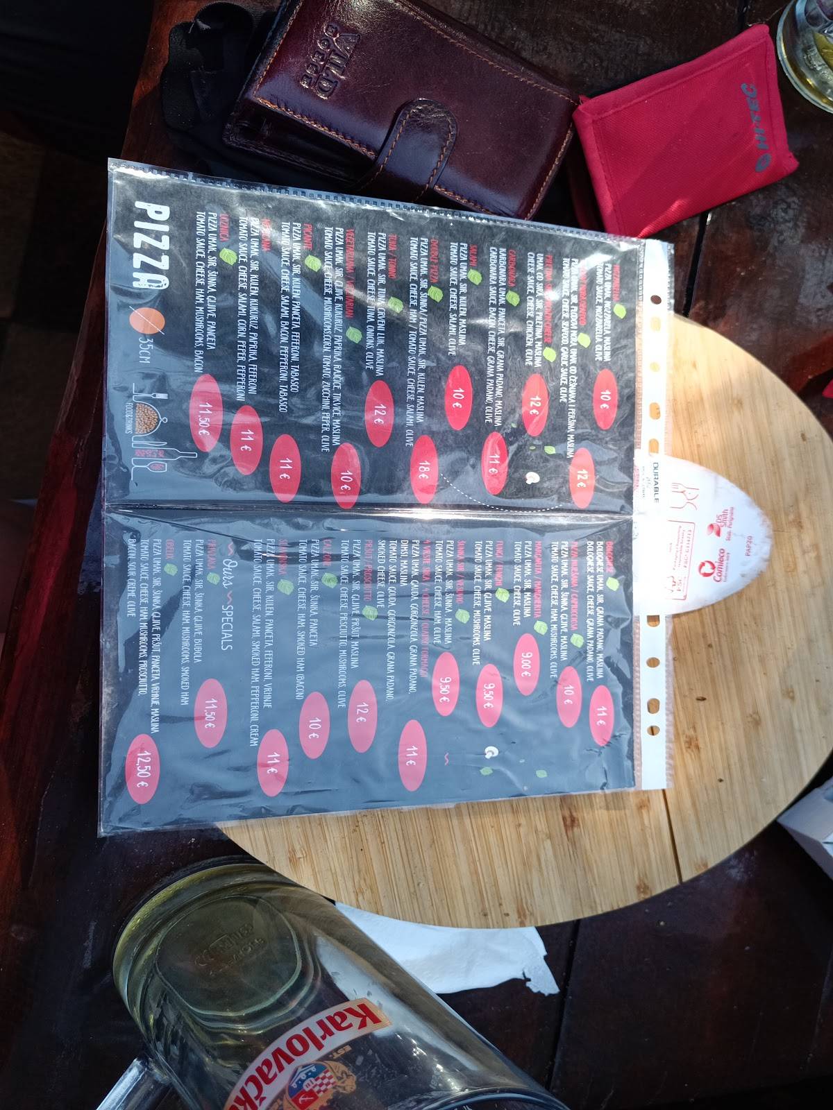 Menu di Pizza & Burger Bar Obelix 