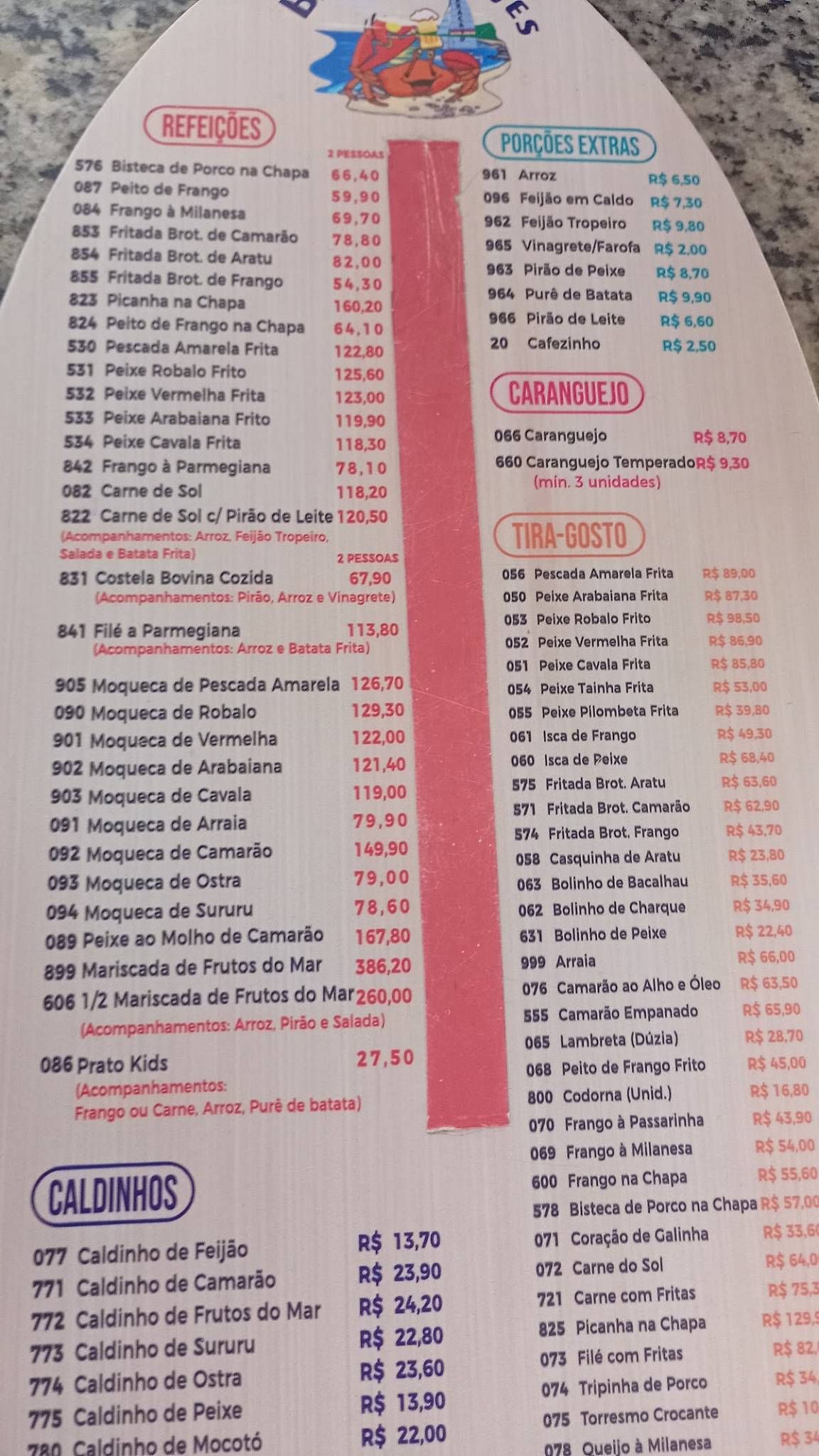 Bar do Alves cardápio
