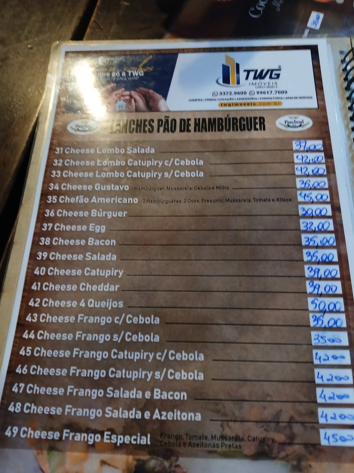 Bar do Paschoal cardápio