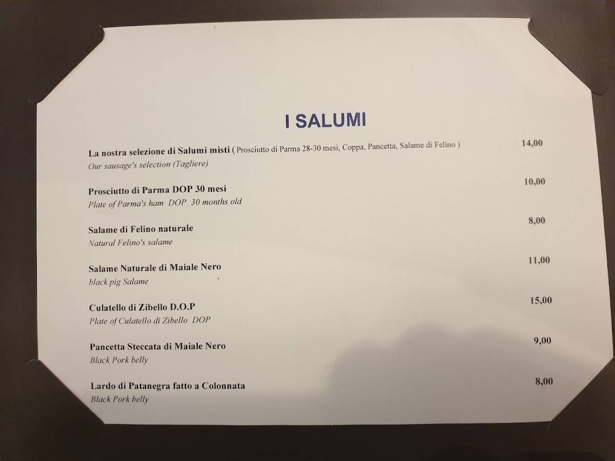Menu di Borgo 20 Ristorante Gourmet nel Centro di Parma – Accanto al Duomo 