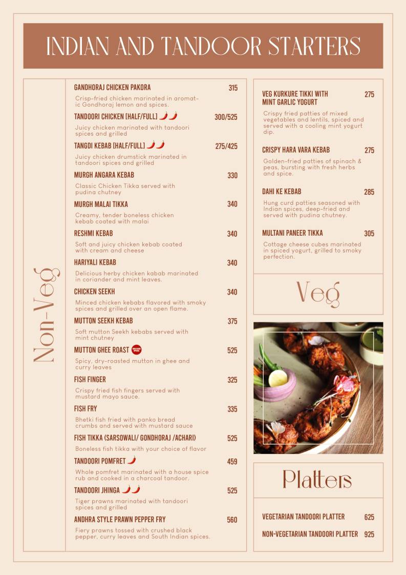 Boulevard Restaurant and Bar menu