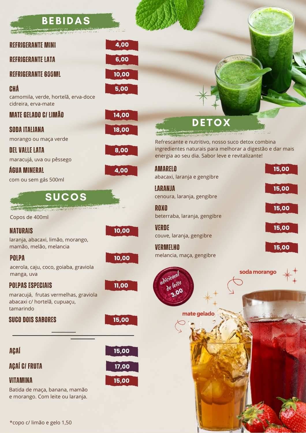 Cafeteria Miruka cardápio